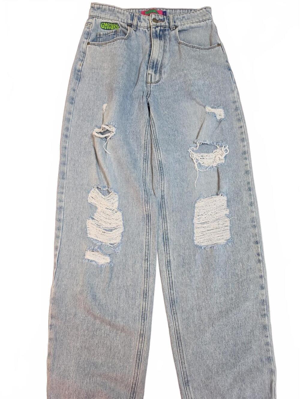 Empyre Tori Blue Baggy Loose Fit Denim Skate Jeans Distressed Women's Size 3